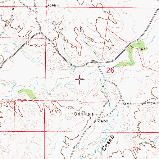 Topographic Map of Little Bowers Creek, MT