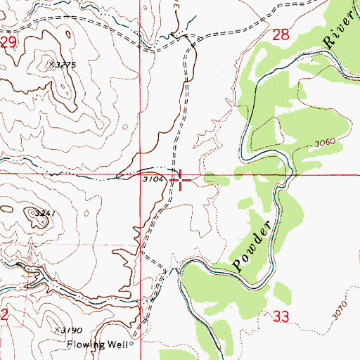 Topographic Map of Flat Creek, MT