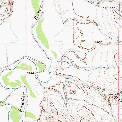 Topographic Map of Myrtle Creek, MT