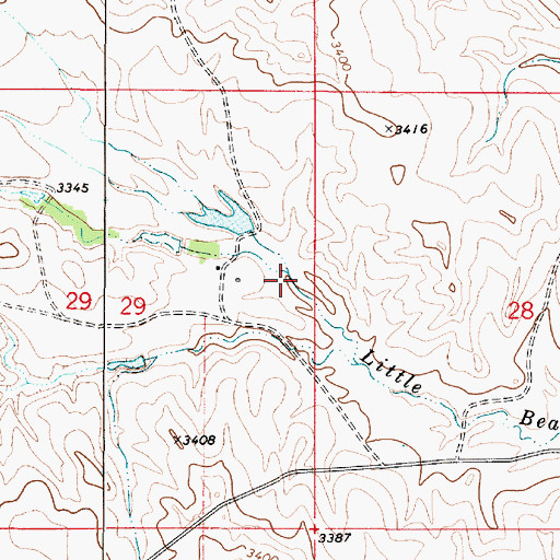 Topographic Map of North Fork Little Bear Skull Creek, MT