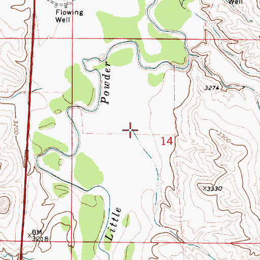 Topographic Map of Spring Creek, MT