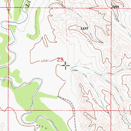Topographic Map of Gumbo Creek, MT