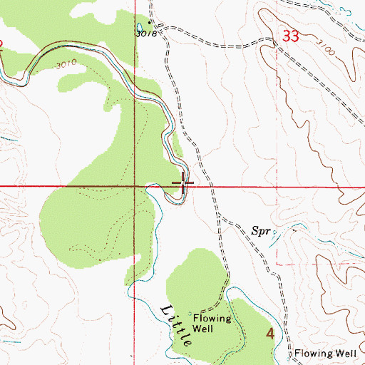 Topographic Map of Little Corrall Creek, MT