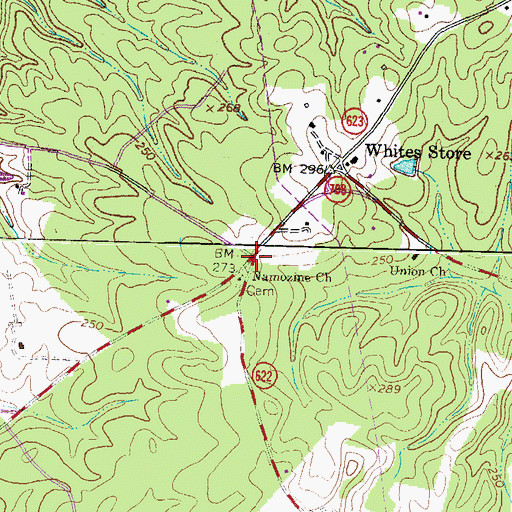 Topographic Map of Namozine, VA