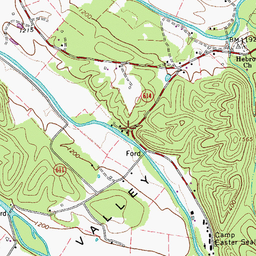 Topographic Map of Craigs Creek (historical), VA
