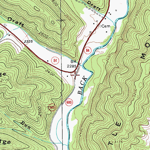 Topographic Map of Buckeye (historical), VA