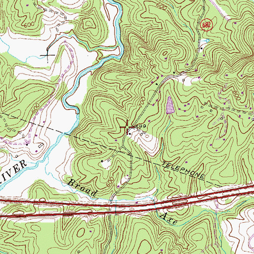 Topographic Map of Broad Axe School (historical), VA