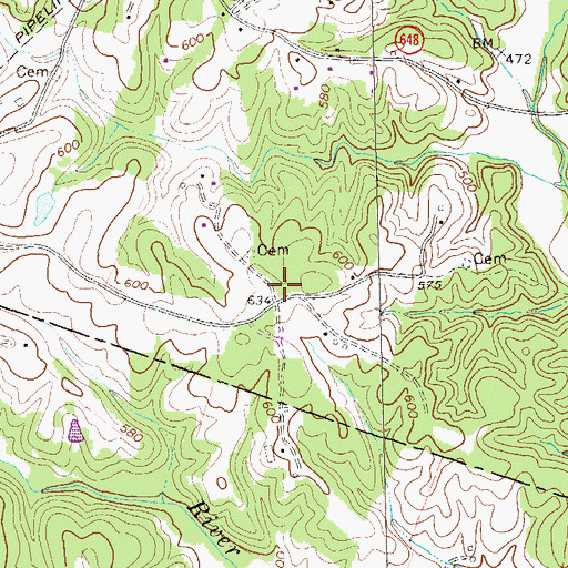 Topographic Map of Elliot Wood Church (historical), VA