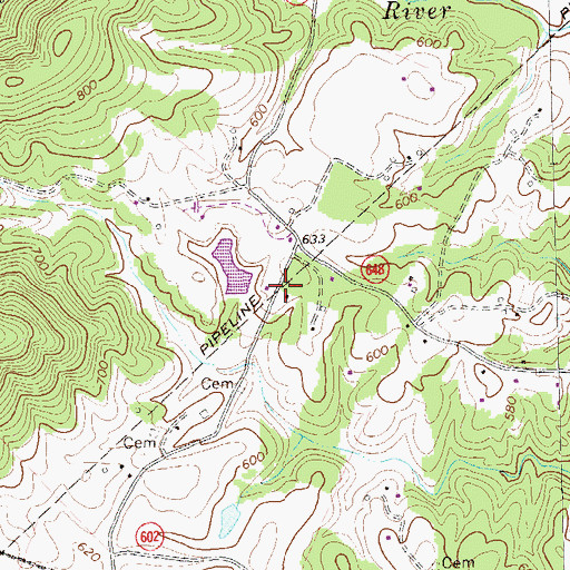 Topographic Map of Wilhoit School (historical), VA