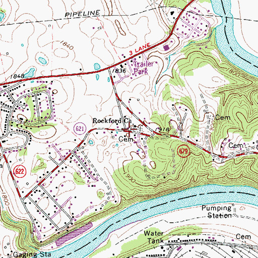 Topographic Map of Brooklyn, VA
