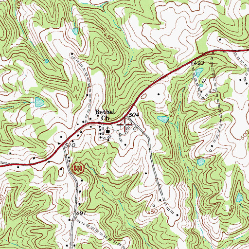 Topographic Map of Bethel Cemetery, VA