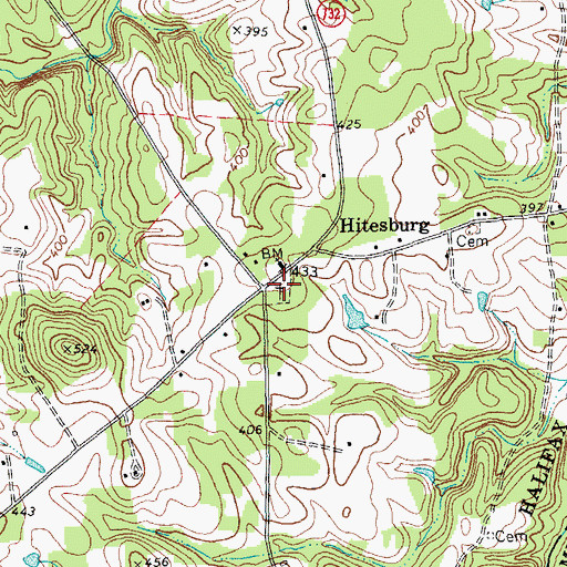 Topographic Map of Hitesburg Cemetery, VA