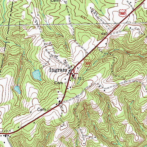 Topographic Map of Ingram United Church of Christ, VA