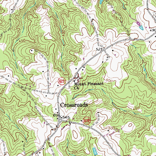 Topographic Map of Mount Pleasant Cemetery, VA