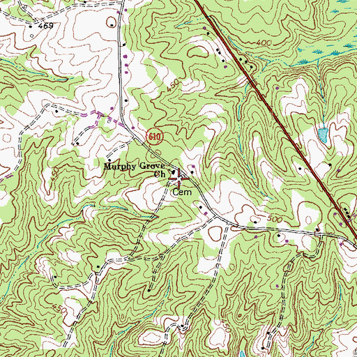 Topographic Map of Murphy Grove Cemetery, VA