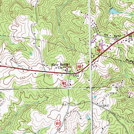 Topographic Map of New Bethel Cemetery, VA