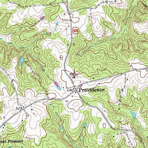 Topographic Map of Providence Cemetery, VA