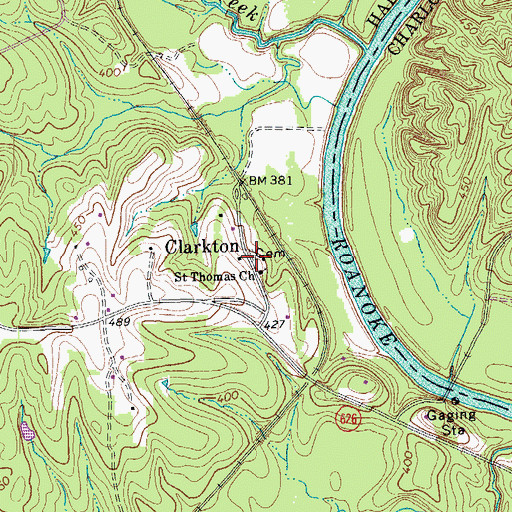 Topographic Map of Saint Thomas Cemetery, VA