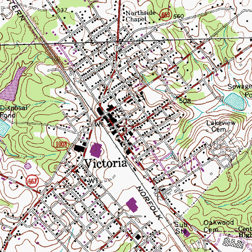 Topographic Map of Church of the Nazarene, VA