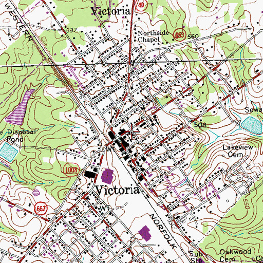 Topographic Map of Victoria Presbyterian Church, VA