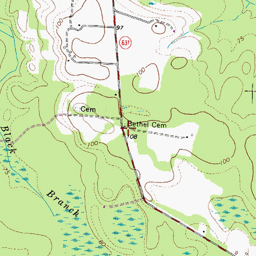 Topographic Map of Bethel Methodist Church (historical), VA