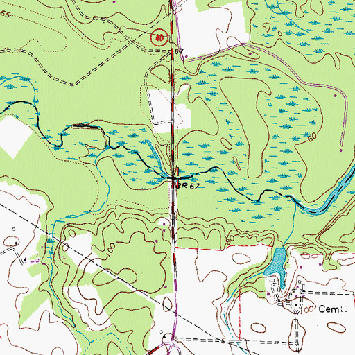 Topographic Map of Blunts Bridge, VA