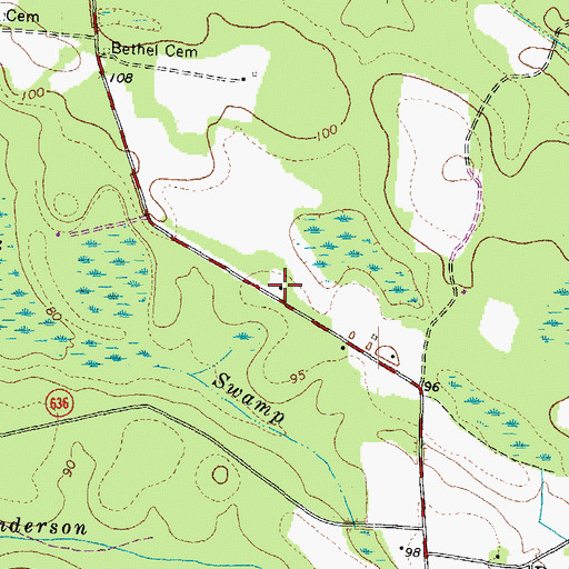 Topographic Map of Booker School (historical), VA