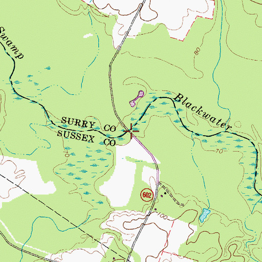 Topographic Map of Cooks Bridge, VA