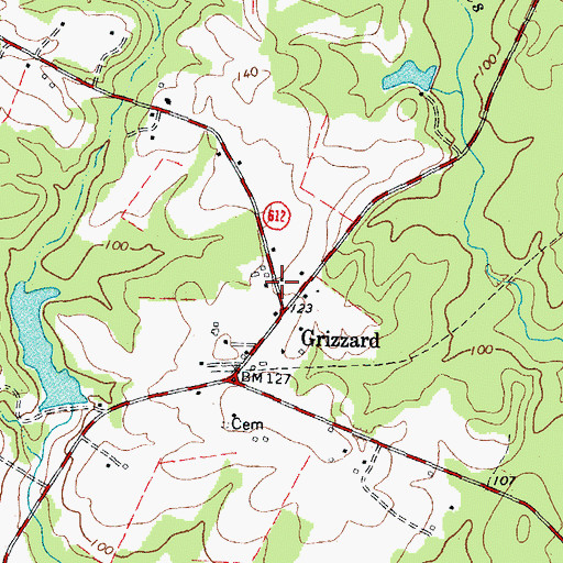 Topographic Map of Grizzard School (historical), VA