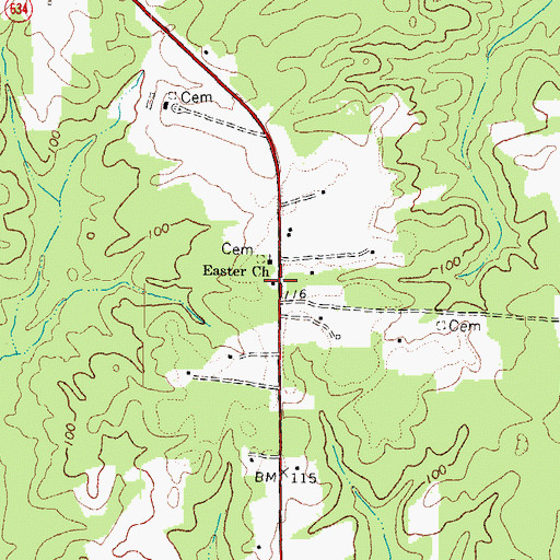Topographic Map of Homeville School (historical), VA