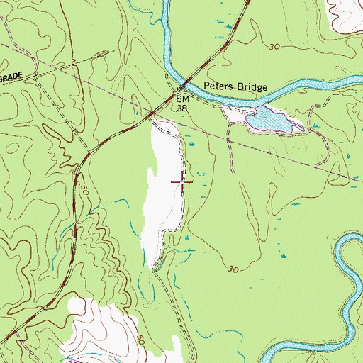 Topographic Map of Hunting Quarter Plantation (historical), VA