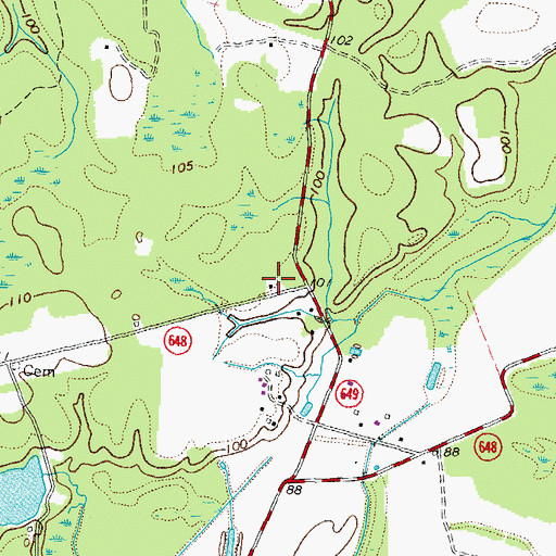 Topographic Map of Huske School (historical), VA