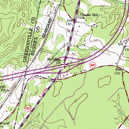 Topographic Map of Interchange 17, VA