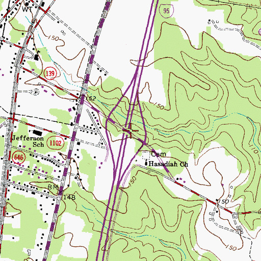 Topographic Map of Interchange 20, VA