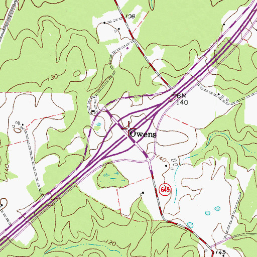 Topographic Map of Interchange 24, VA
