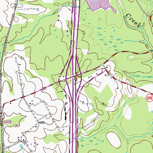 Topographic Map of Interchange 33, VA