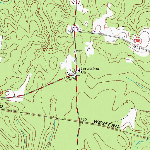 Topographic Map of Jerusalem Cemetery, VA