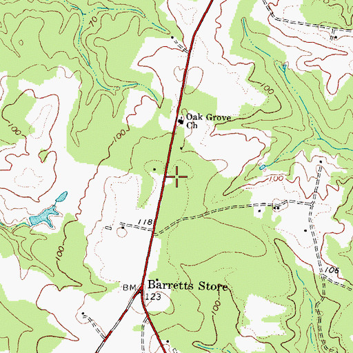 Topographic Map of Littleton School (historical), VA