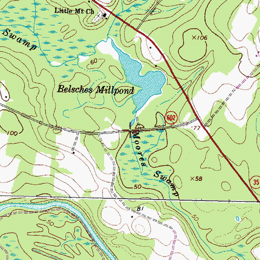Topographic Map of Moores Mill (historical), VA