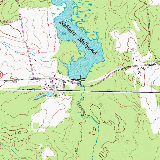 Topographic Map of Nebletts Mill (historical), VA