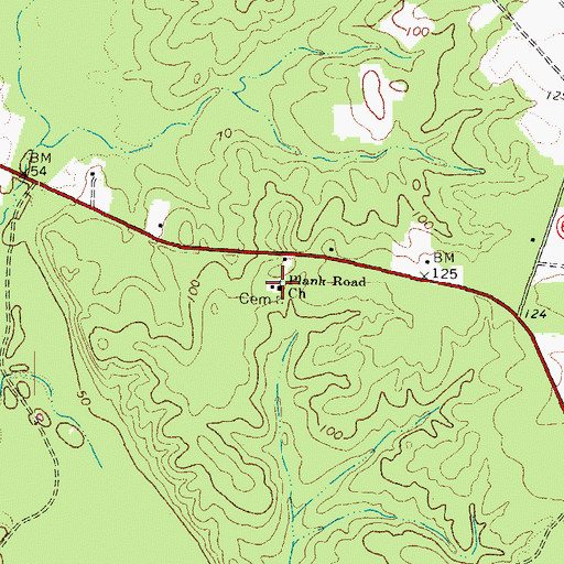 Topographic Map of Plank Road School (historical), VA
