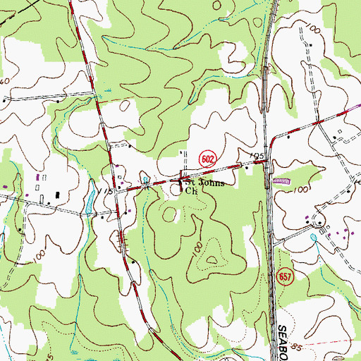 Topographic Map of Saint Johns School (historical), VA