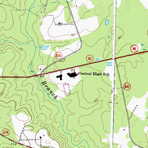 Topographic Map of Sussex Central Middle School, VA