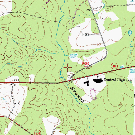 Topographic Map of Sussex County, VA