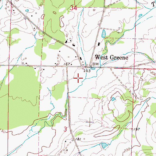 Topographic Map of West Greene Post Office, AL