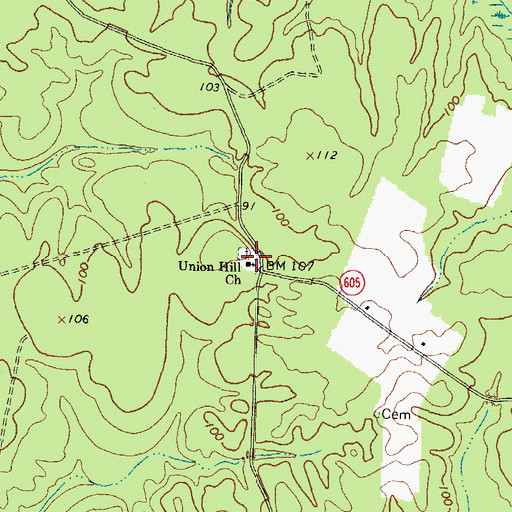Topographic Map of Union Hill Cemetery, VA