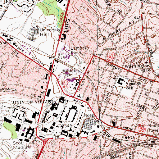 Topographic Map of Bayly Museum, VA