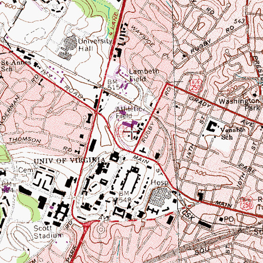 Topographic Map of Carr's Hill, VA