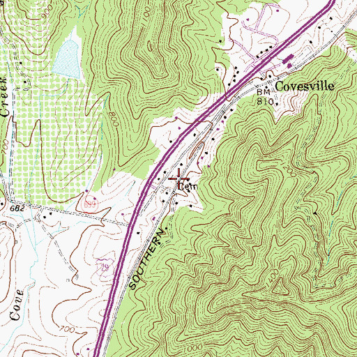 Topographic Map of Cove Cemetery, VA