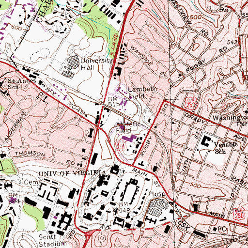 Topographic Map of Culbreth and Helms Theatre, VA